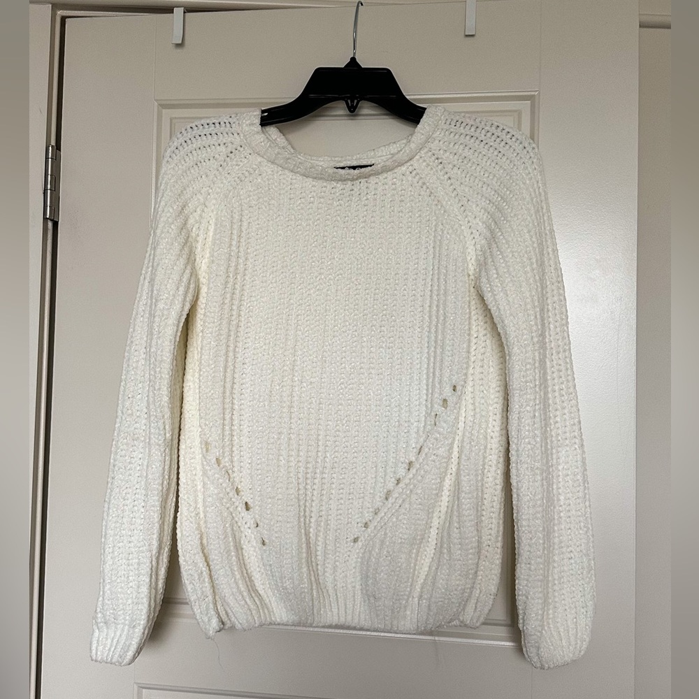 white polyester sweater